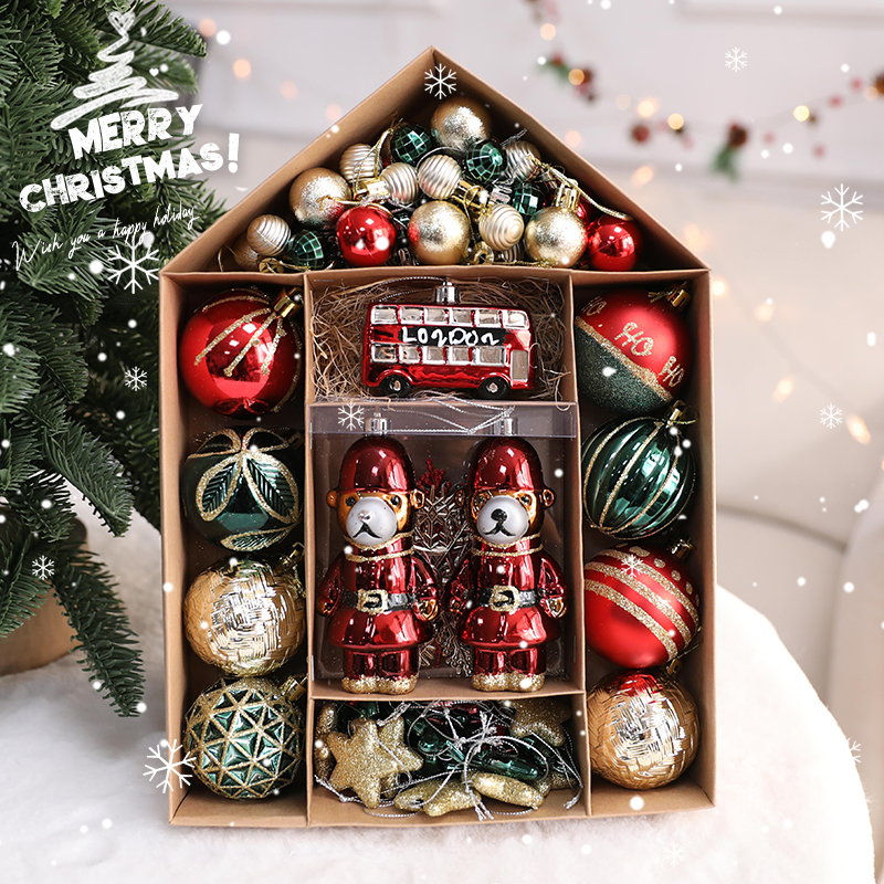 耶诞树装饰吊球圆球耶诞节DIY装饰品耶诞小氛围场景布置道具套餐