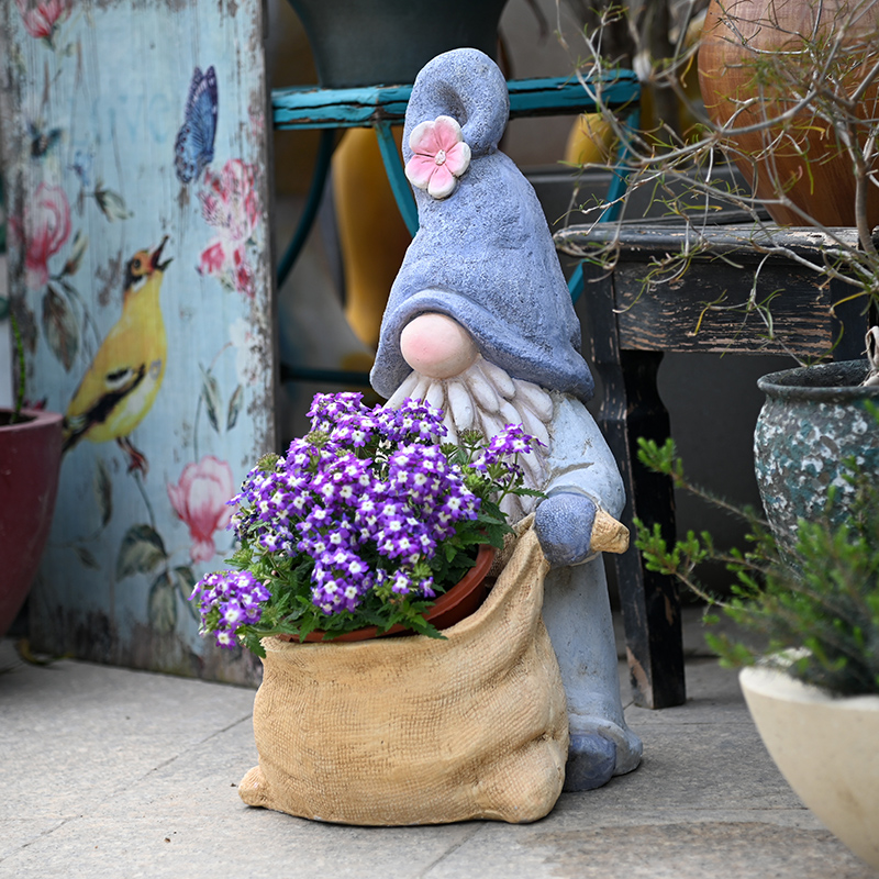花园装饰精灵甘道夫布袋花盆多肉花盆栽摆件落地创意庭院阳台布置