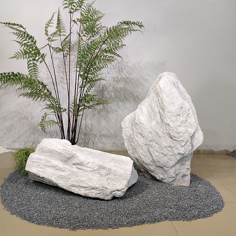 室内造景仿真石假山玄关装饰品酒店大堂软装布置现代创意落地摆件