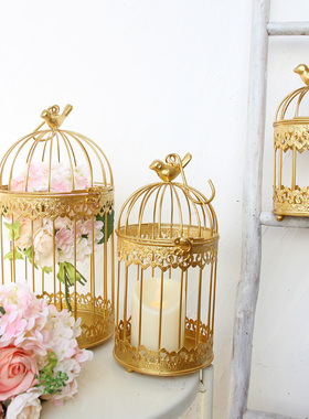 金色鸟笼装饰婚庆婚礼多肉花架挂饰绿植家居饰品阳台庭院摆件铁艺