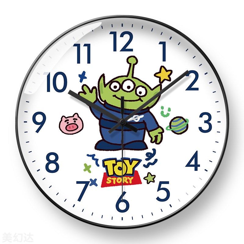 卡通挂钟儿童卧室趣味钟表玩具总动员时钟挂墙客厅自动对时电波钟,家居饰品,挂钟,淘宝优惠券,粉丝福利购,淘宝优惠卷