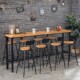 工业风铁艺酒吧吧台靠背椅收银台高脚凳咖啡厅休闲店桌椅组合