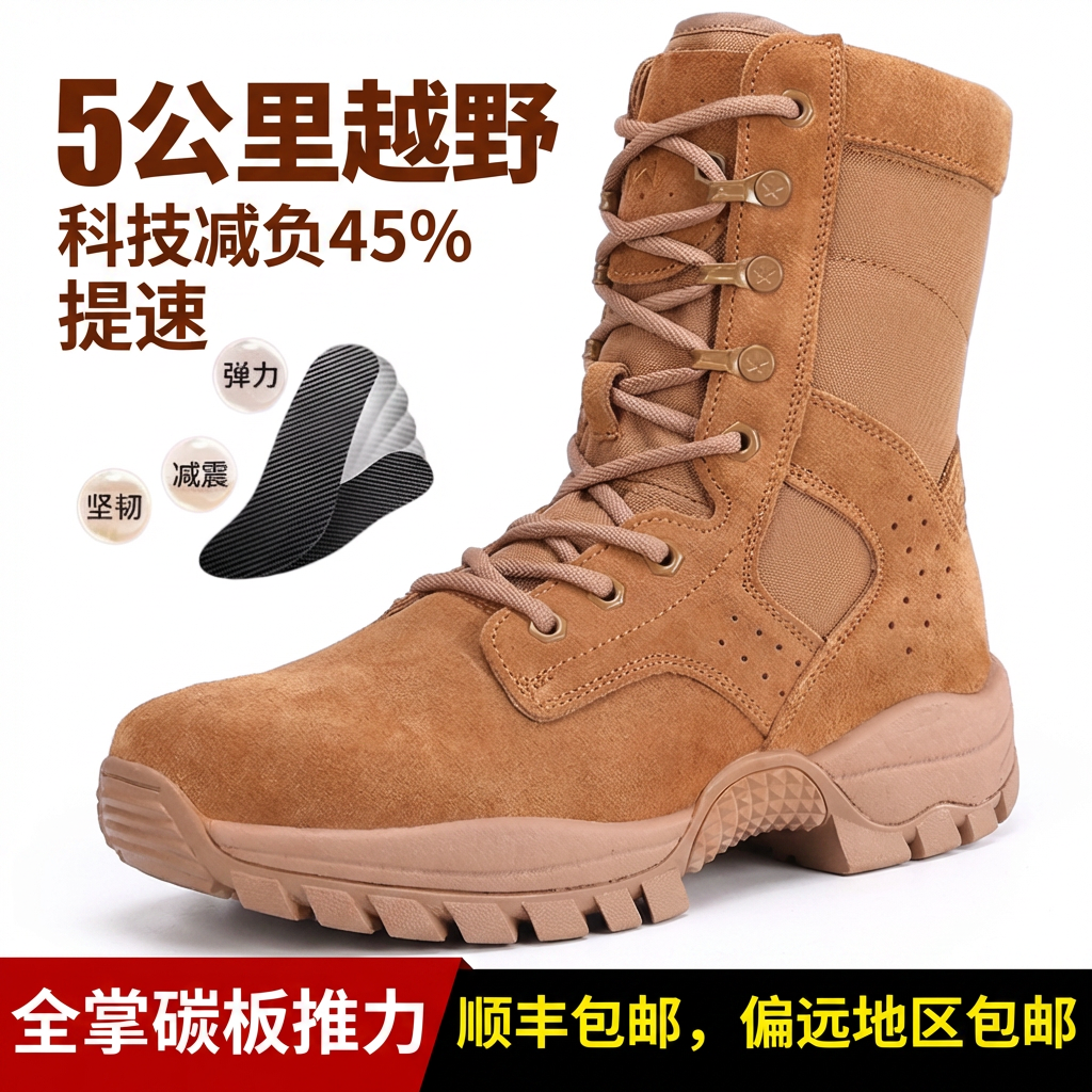 际华正3535作战训靴男靴牛皮作战男靴登山作战鞋沙漠靴战术靴防滑