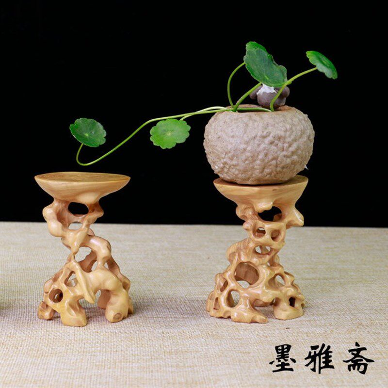 黄杨木实木根雕底座木质手工木雕盆景工艺品文玩摆件茶艺展示装饰