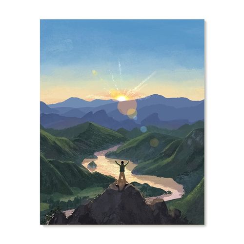 【特惠捡漏】我的阿勒泰/插画师Van复刻艺术版画四季风景装饰画芯