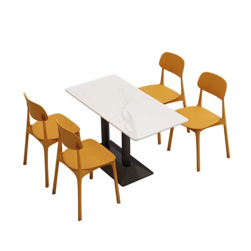 经济型快餐店食堂桌椅组合商用咖啡厅汉堡甜品店清吧奶茶店岩板桌