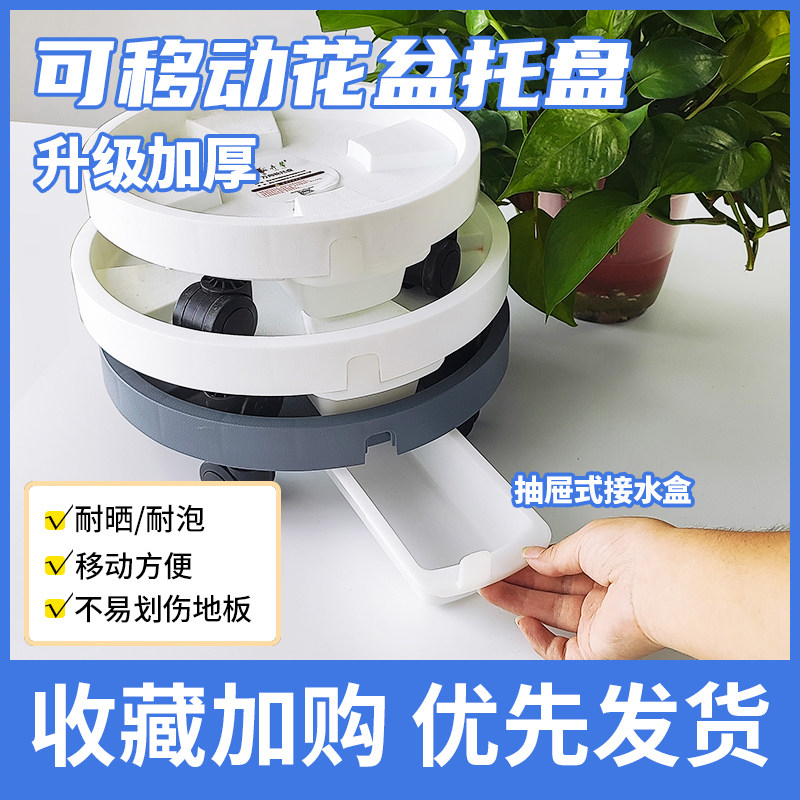 钢化接水盒可移动带轮花盆底座托盘万向轮塑料可接水的花盆托盘,鲜花速递/花卉仿真/绿植园艺,花托/移动托盘,淘宝优惠券,粉丝福利购,淘宝优惠卷