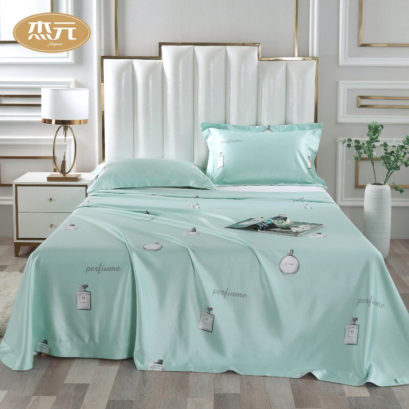 杰元家纺竹语软凉席三件套可水洗折叠空调席子1.5m1.8m2.0m床单式