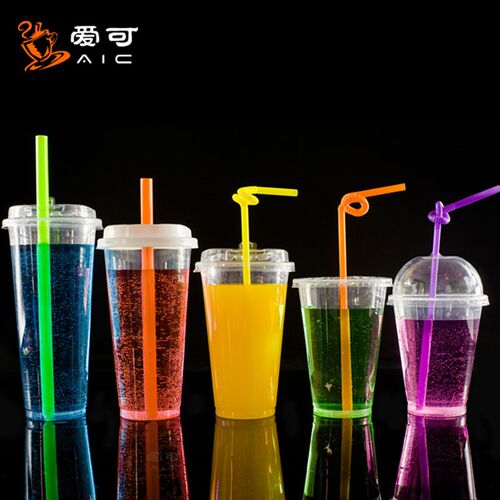90口径加厚奶茶杯透明塑料杯饮料一次性打包杯子500/700ml带盖