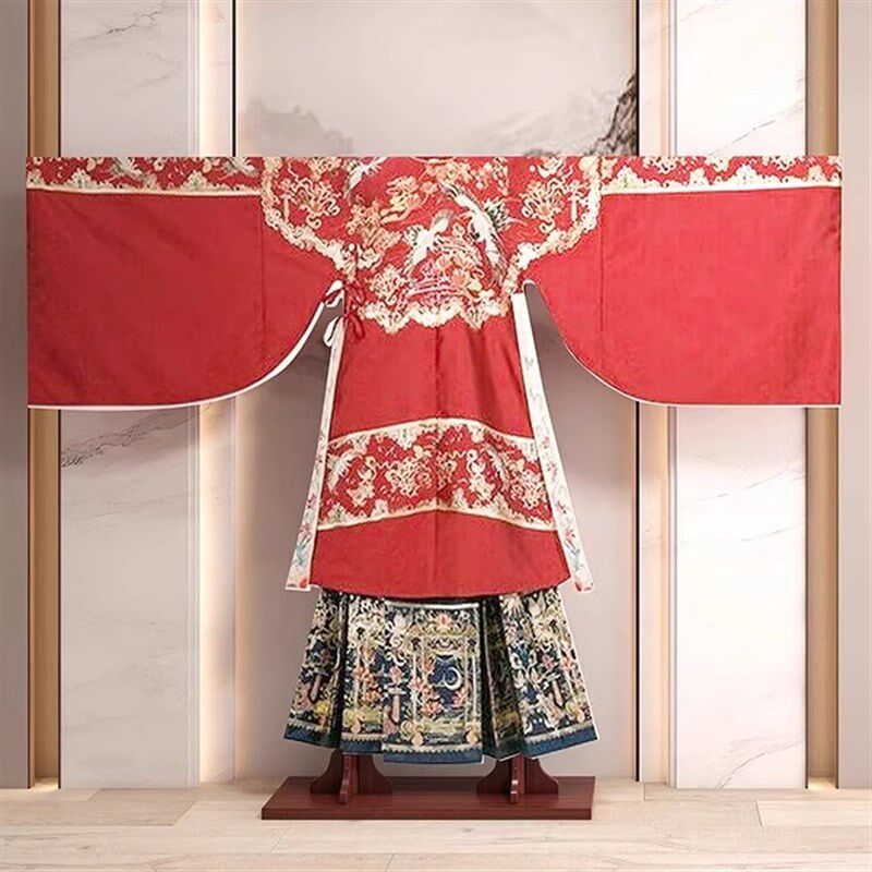 汉服衣架落地带帽新款中式实木展示架木质T型龙袍汉服展示挂衣架