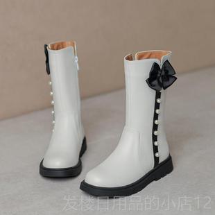 正品女靴童2马丁靴205新款秋冬儿童中筒加绒中大童女孩靴学生演出