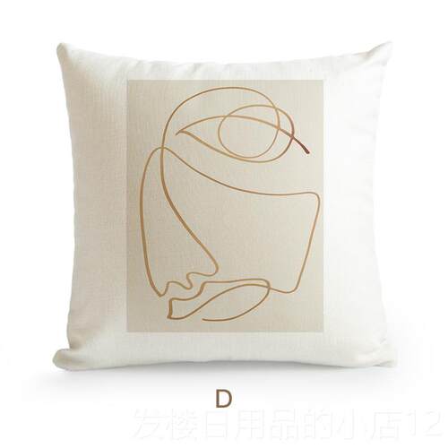 正品作北欧客简约现代厅沙发抱枕黑白抽象靠垫靠枕样房靠板背工室