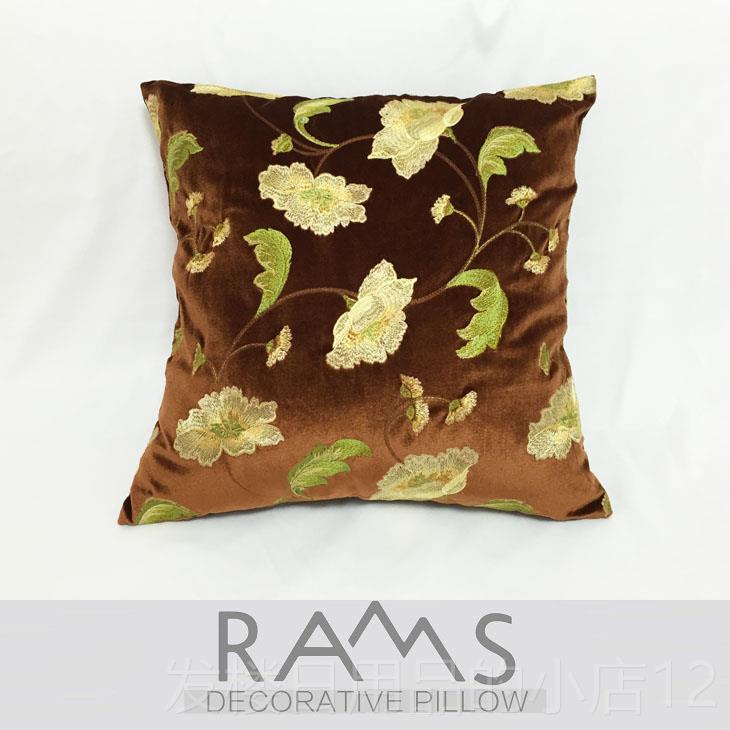 正品简中式沙发靠约垫枕抱枕新古典方办样板房公室床头大靠包刺绣