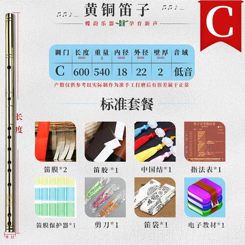 正品黄铜笛子纯属铜专业演奏精制高端横型笛金加厚乐器初学青年竹