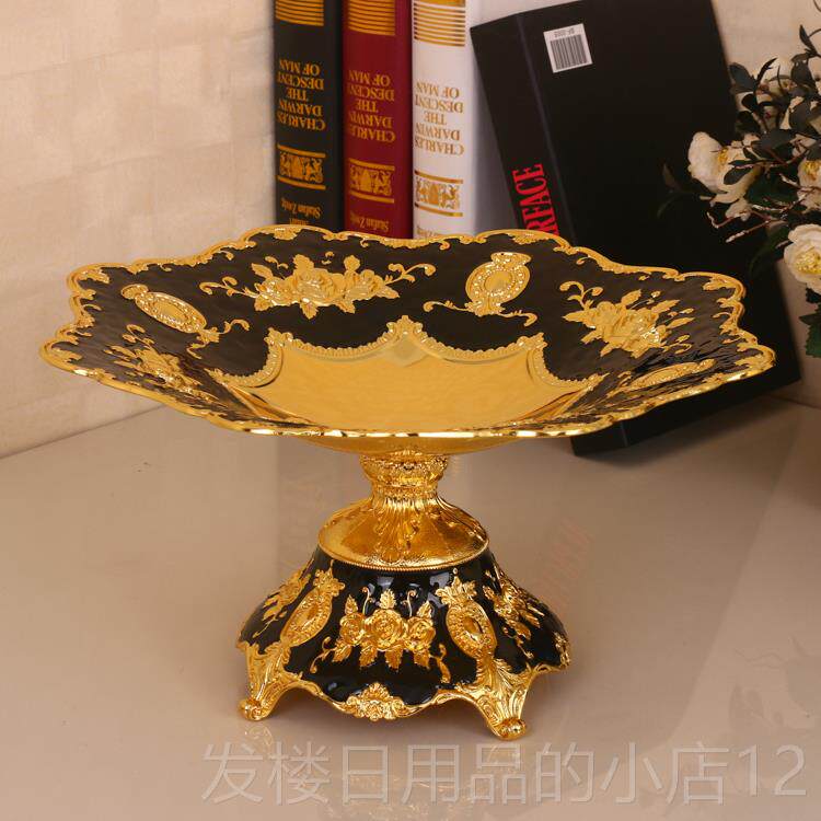 正品式金果盘酒店欧金属水果盘高档夜总会kv包厢t摆台干合果盘小