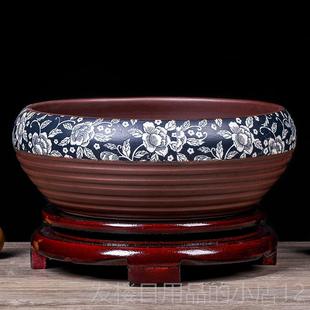 正品景德镇陶瓷缸养鱼盆客金乌龟缸桌面鱼小型鱼鱼缸家用厅摆件浅