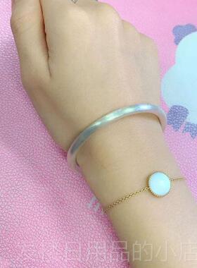 正品法足银古999手镯女款光面实心闭口拉丝传承纯银情侣环手工定