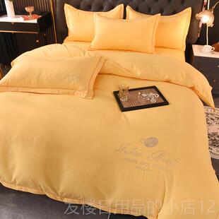 正品 通用水洗棉件床套件全棉纯棉床单 床四裙套轻奢高档纯品色四季