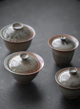 宜室话水墨柴烧茶变二才盖GSU碗复古陶茶瓷泡窑茶碗家用防烫单个