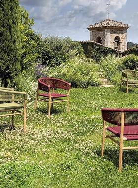 露户天外田园21687风艺术藤编阳台庭院室外木台露阳光房实木柚组