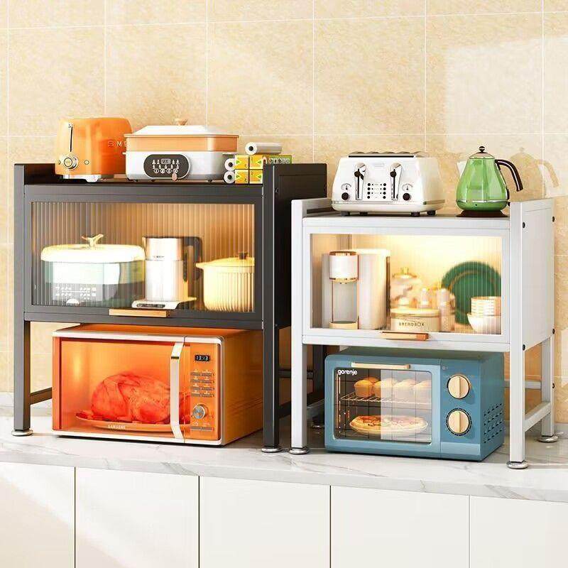 面xg收纳波柜厨房置物架带柜门微炉台多功能放料碗碟调架子防尘烤,厨房/烹饪用具,抹布架/厨房清洁收纳架,淘宝优惠券,粉丝福利购,淘宝优惠卷