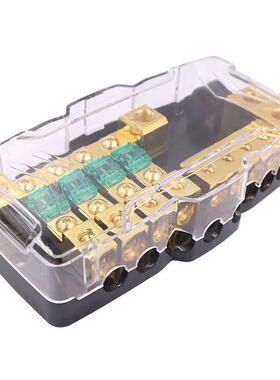 汽车OBV音响改装配件多能保险丝二盒L功ED灯保险座四路/进四带分