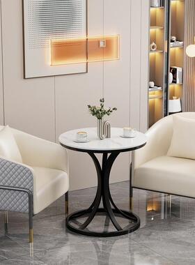 极简轻奢感客厅桌子阳UMK台小茶几卧室圆头床床边桌沙发边几边柜