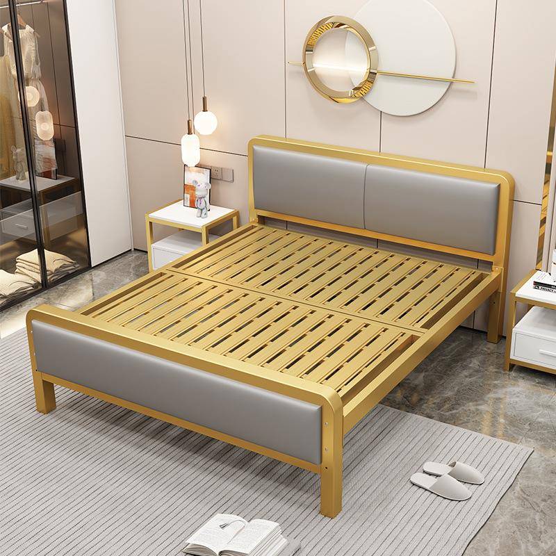 高档铁艺床1.5米单人床家用1.8米双人卧室铁床出房1租m宿公JSU舍