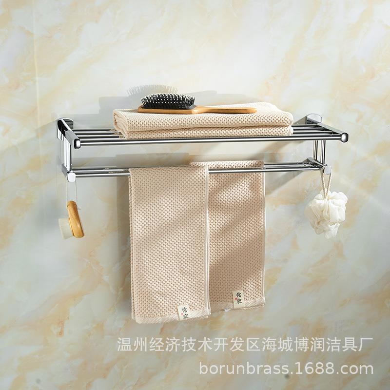 四角浴巾双毛层巾架主体全铜卫壁生间墙无品牌/上挂浴室置物架可