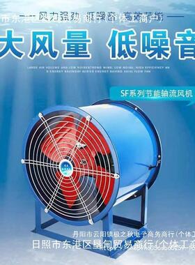 型轴RJS3流风机22F0v工业厂房通风80v厨房排烟低噪声管道风机S铜