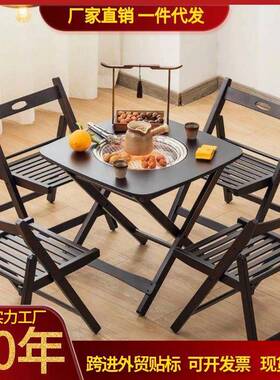 小桌方桌简便约时尚茶客IXI厅家用户外阳台椅携全竹折叠桌多功能