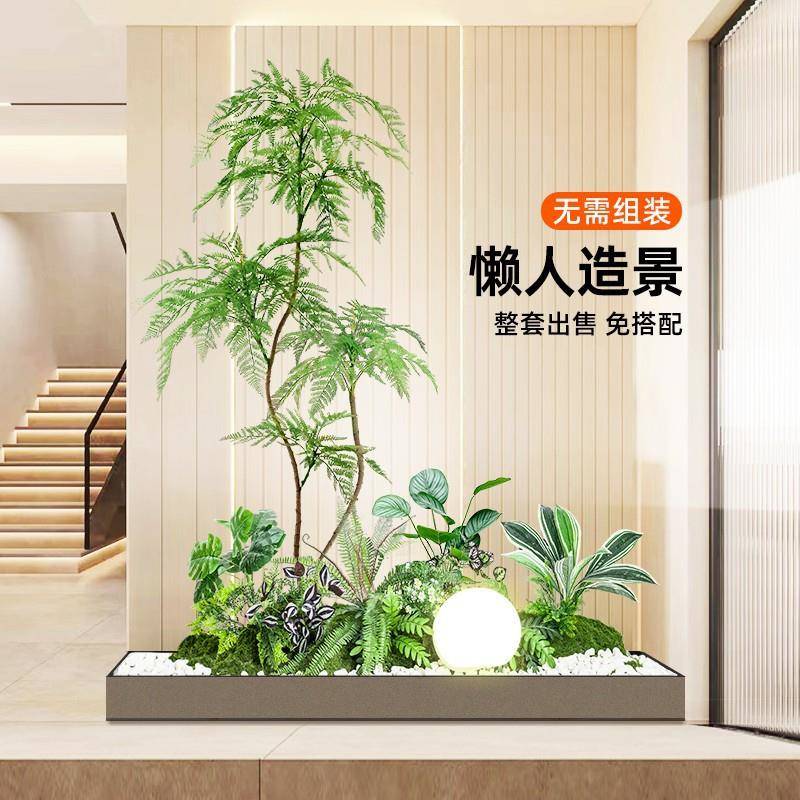 仿真绿下植景观室内橱窗楼梯仿生花设计DOD置场景装饰布造假树植
