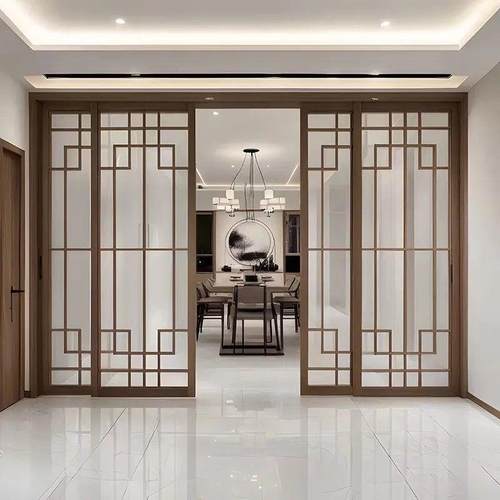 东阳木AID仿古窗花雕格空吊顶花方镂形格栅中式装修玄关隔断门窗