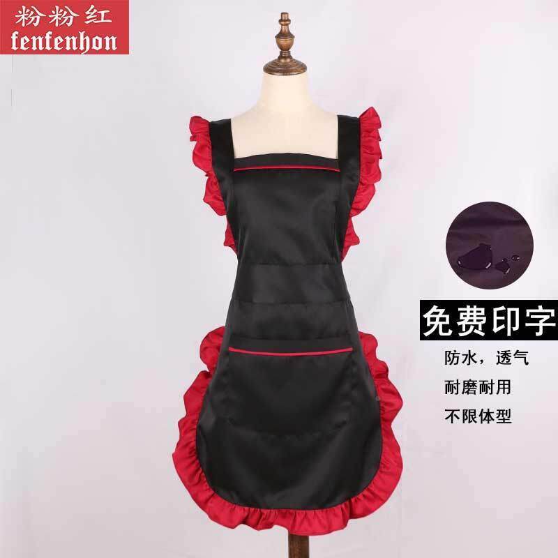 围罩FOQ韩裙女房做饭衣工作服防水防油防污卡通厨可爱版无袖做饭