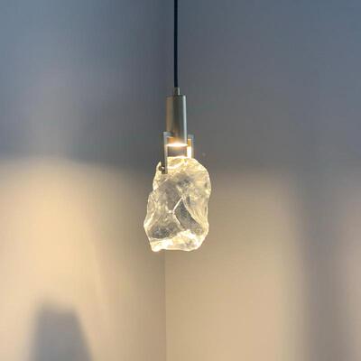 轻奢水晶小吊灯现代客背景长卧室床后头极简176简约全铜艺厅术线