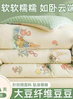 母婴绒级学SNZa类豆豆子大豆纤维被被芯儿童针织棉生宿舍四季秋冬