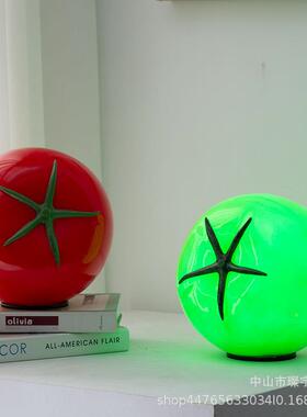 西红柿熟了装灯饰围台小夜卧室床头氛灯西红灯柿台灯番茄YVT灯摆