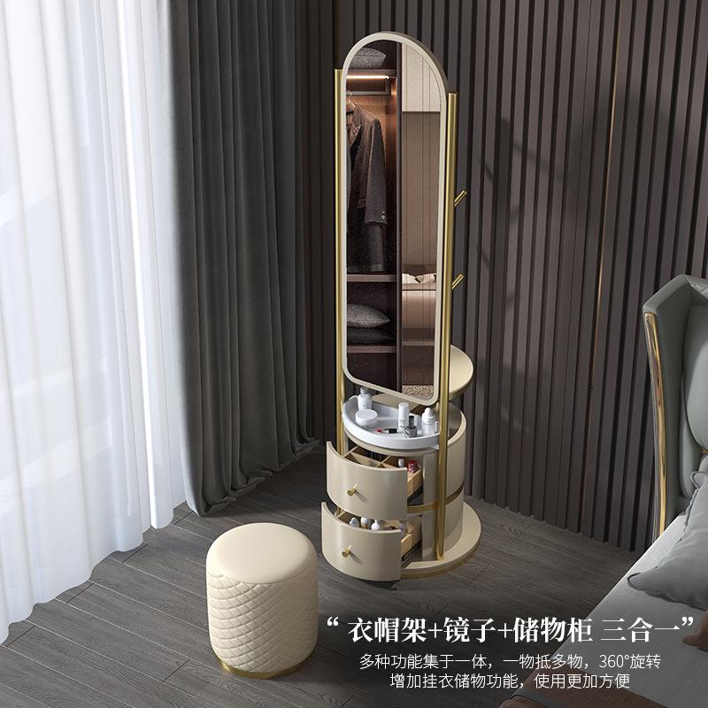 轻奢穿衣镜挂衣架一体纳多功能梳WDV收妆台落地帽卧室衣架更全身