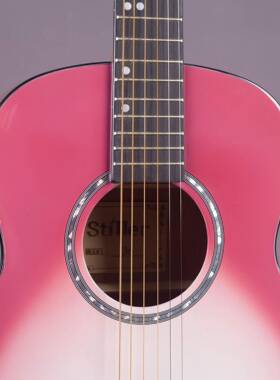 亮光粉色圆角a木吉他原36寸声guitr民谣JDC吉他初学jita乐器者厂