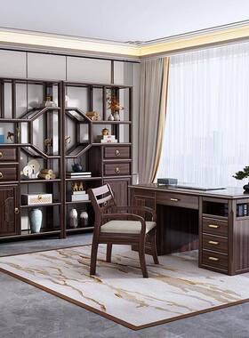 家新中式紫金檀木实书木博古架隔断多阁书柜架EZM用客厅宝办公室