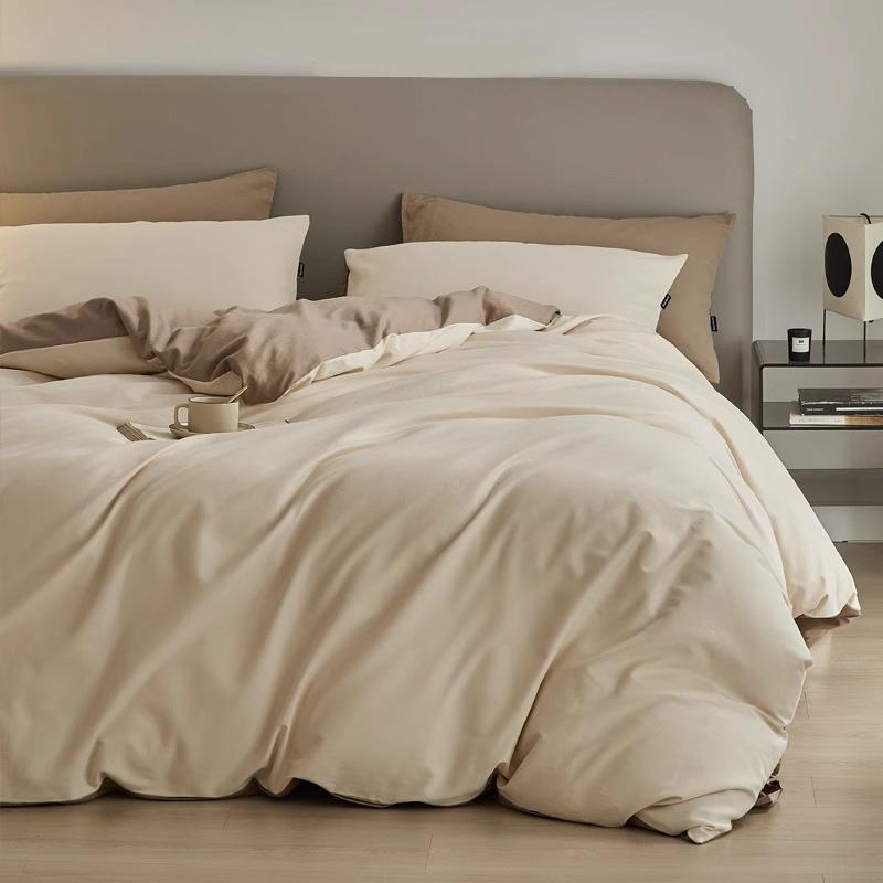 全棉上床四件套春秋床品套纯EEV棉单被被罩床笠三件套高端100S磨