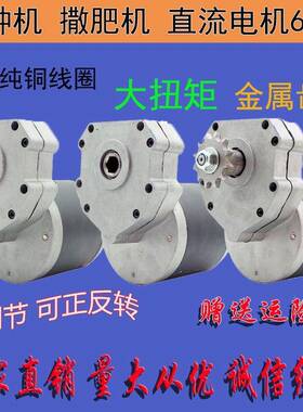 永磁NIQ直流撒肥播种施肥电2大机1V600W功率减速马达机旋耕机电调