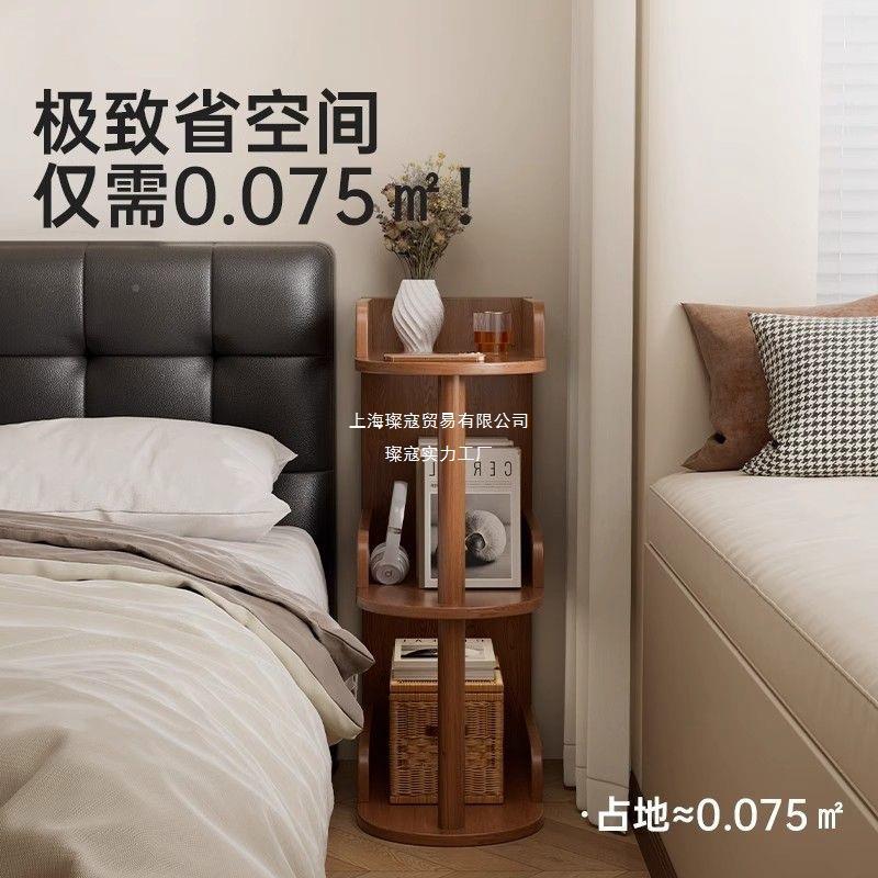 柜实木头柜床边置物架家纳用卧室小型NBL替代品简易窄夹床缝柜收