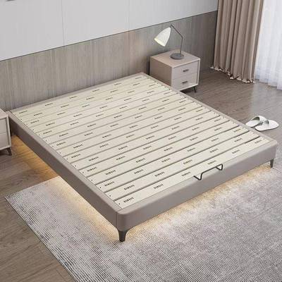 新款家简用现代无床加头床静音宽加厚排骨床实木架榻榻米床FVH矮