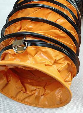 PVC气伸缩通风管排高风管尼龙布防火ILJ温排烟管耐钢丝螺旋排风软