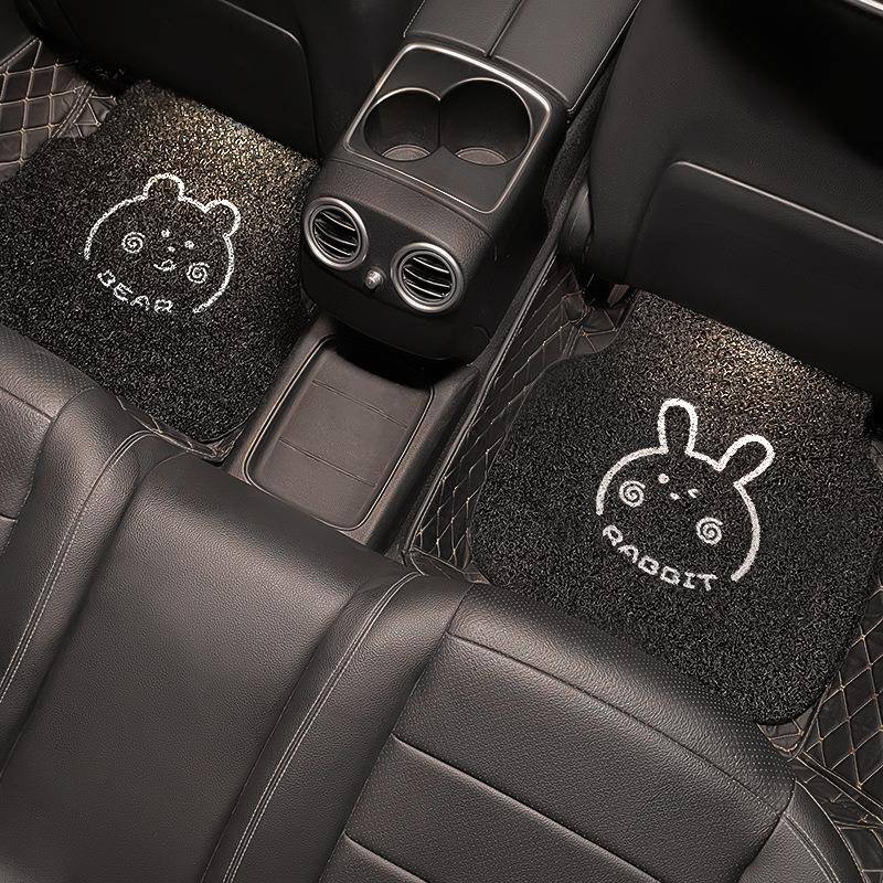 卡HRU通汽车圈防脚垫通用易单片卡通可爱可裁剪清洗保护垫加厚滑