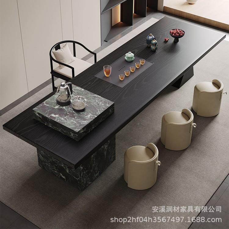 新款实木岛台泡茶IVC桌烧壶体一嵌入水式茶台用客厅办公室桌家椅