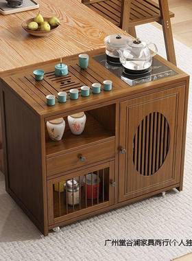 新台中式动茶移台小桌JUZ家用茶车带轮阳茶茶几客厅烧水壶一体茶
