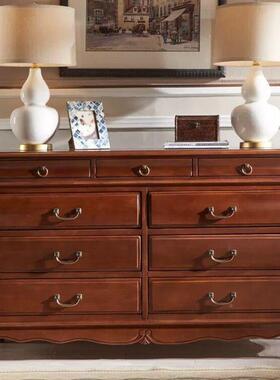 储美式实木简九斗柜客厅收纳物柜欧BV661式卧室橱柜带抽屉约家用