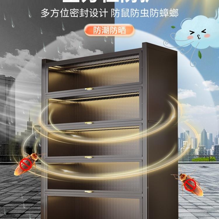 钢制阳台柜家用储柜落地柜GBL一靠体墙置物物架多层收纳柜防水防